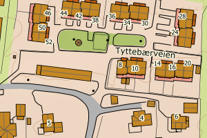 Kartbilde fra WMS-tjeneste av avviket