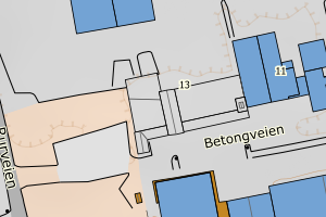 Kartbilde fra WMS-tjeneste av avviket