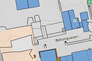 Kartbilde fra WMS-tjeneste av avviket
