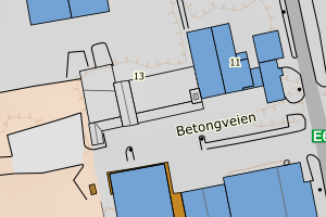 Kartbilde fra WMS-tjeneste av avviket