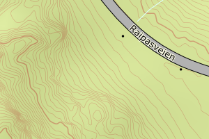 Kartbilde fra WMS-tjeneste av avviket