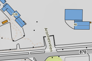 Kartbilde fra WMS-tjeneste av avviket