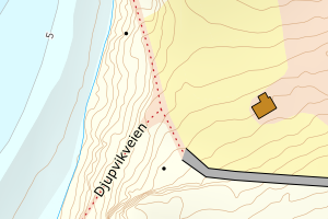 Kartbilde fra WMS-tjeneste av avviket