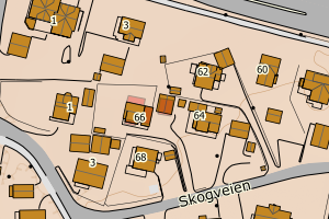 Kartbilde fra WMS-tjeneste av avviket