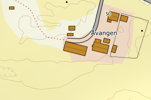 Kartbilde fra WMS-tjeneste av avviket