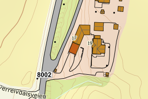 Kartbilde fra WMS-tjeneste av avviket