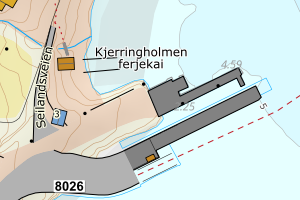 Kartbilde fra WMS-tjeneste av avviket