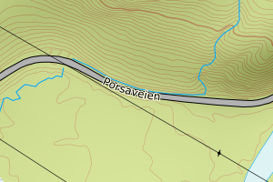 Kartbilde fra WMS-tjeneste av avviket