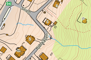 Kartbilde fra WMS-tjeneste av avviket