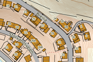 Kartbilde fra WMS-tjeneste av avviket