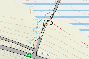 Kartbilde fra WMS-tjeneste av avviket