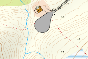 Kartbilde fra WMS-tjeneste av avviket