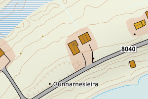 Kartbilde fra WMS-tjeneste av avviket