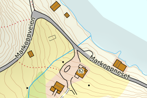 Kartbilde fra WMS-tjeneste av avviket