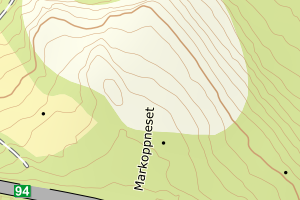 Kartbilde fra WMS-tjeneste av avviket
