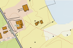 Kartbilde fra WMS-tjeneste av avviket