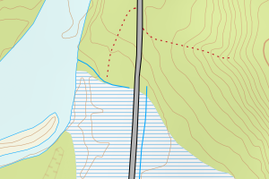 Kartbilde fra WMS-tjeneste av avviket