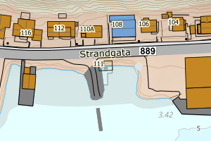 Kartbilde fra WMS-tjeneste av avviket