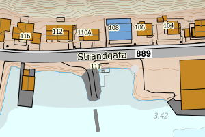 Kartbilde fra WMS-tjeneste av avviket
