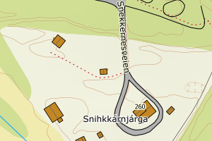 Kartbilde fra WMS-tjeneste av avviket