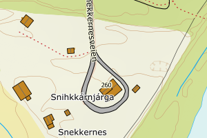 Kartbilde fra WMS-tjeneste av avviket