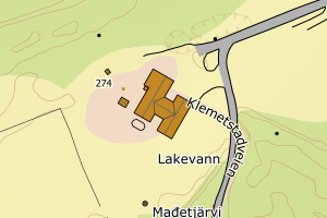 Kartbilde fra WMS-tjeneste av avviket