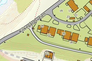 Kartbilde fra WMS-tjeneste av avviket