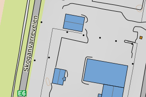 Kartbilde fra WMS-tjeneste av avviket