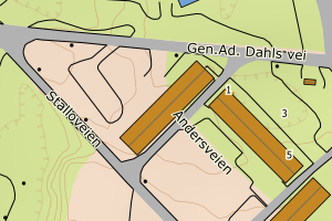 Kartbilde fra WMS-tjeneste av avviket