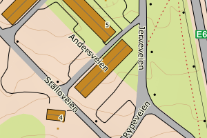Kartbilde fra WMS-tjeneste av avviket