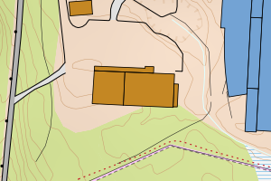 Kartbilde fra WMS-tjeneste av avviket