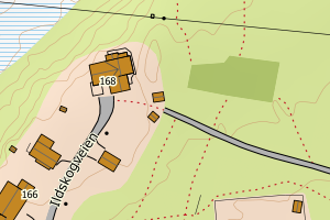 Kartbilde fra WMS-tjeneste av avviket