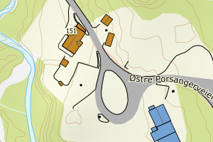 Kartbilde fra WMS-tjeneste av avviket