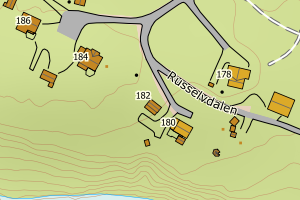 Kartbilde fra WMS-tjeneste av avviket