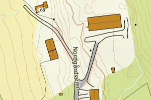 Kartbilde fra WMS-tjeneste av avviket