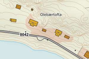Kartbilde fra WMS-tjeneste av avviket