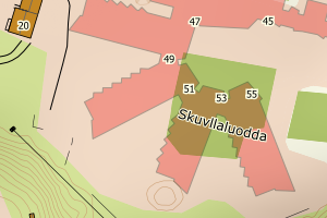 Kartbilde fra WMS-tjeneste av avviket