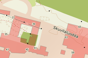 Kartbilde fra WMS-tjeneste av avviket