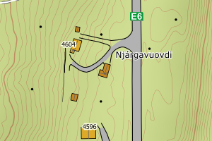 Kartbilde fra WMS-tjeneste av avviket