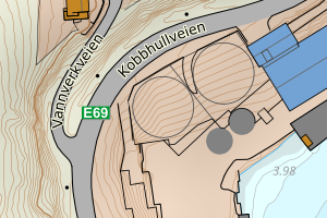 Kartbilde fra WMS-tjeneste av avviket