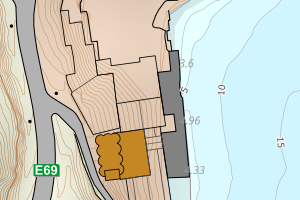 Kartbilde fra WMS-tjeneste av avviket