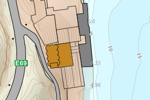 Kartbilde fra WMS-tjeneste av avviket