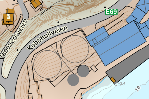 Kartbilde fra WMS-tjeneste av avviket