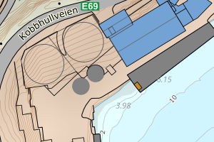 Kartbilde fra WMS-tjeneste av avviket