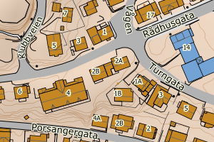 Kartbilde fra WMS-tjeneste av avviket