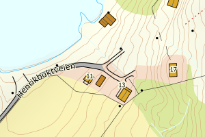 Kartbilde fra WMS-tjeneste av avviket