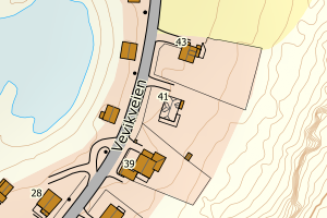 Kartbilde fra WMS-tjeneste av avviket