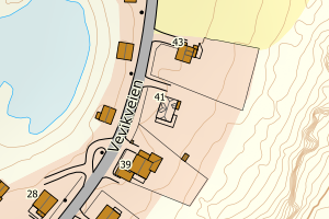 Kartbilde fra WMS-tjeneste av avviket