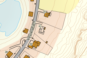 Kartbilde fra WMS-tjeneste av avviket