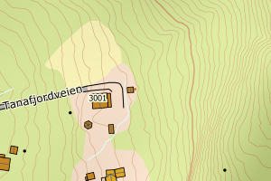 Kartbilde fra WMS-tjeneste av avviket